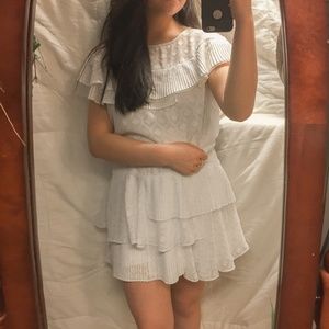 White Flowy BCBGMaxAzria/BCBG Ruffle Dress